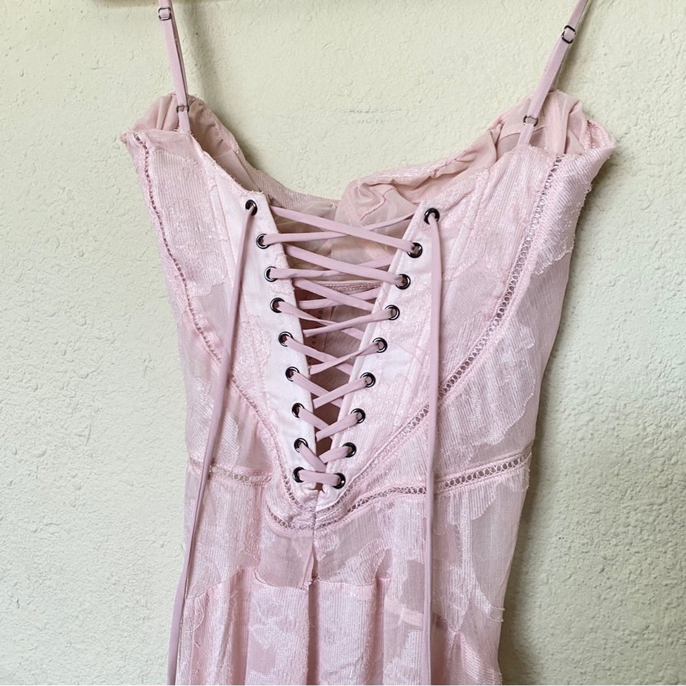 House of Cb 'Seren' Soft Pink Floral Lace Back Maxi Dress‎ NWOT size S A-C - Picture 6 of 13